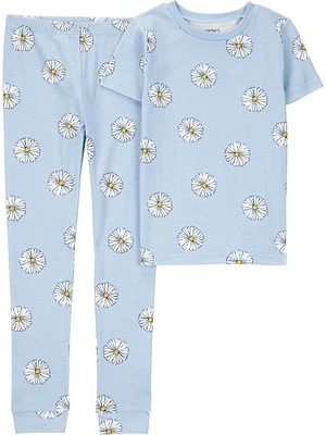 Carter's Child of Mine Kid Pyjama 2 pièces en coton pour fille Fleur bleue 5-14