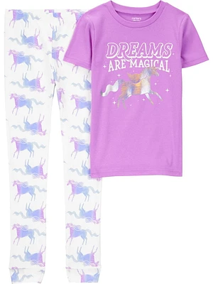 Carter's Child of Mine Kid Girls' 2 Piece PJs Cotton Purple Unicorn