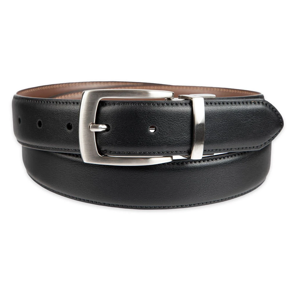 Tailored Flex by Haggar Men's 32 mm Reversible Stretch Belt with Stitch, Sizes S-XL