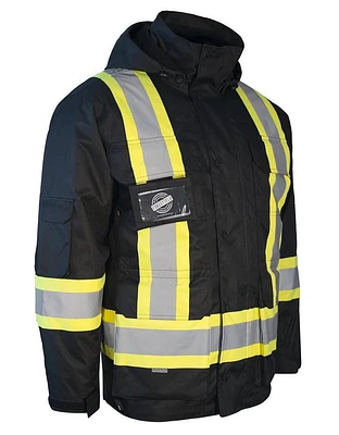 Parka de sécurité d'hiver Forcefield Hi Vis avec veste en nylon isolée par duvet amovible