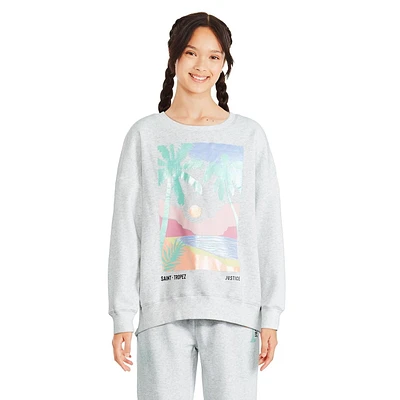 Justice Girls' Fleece Crew Neckline Popover