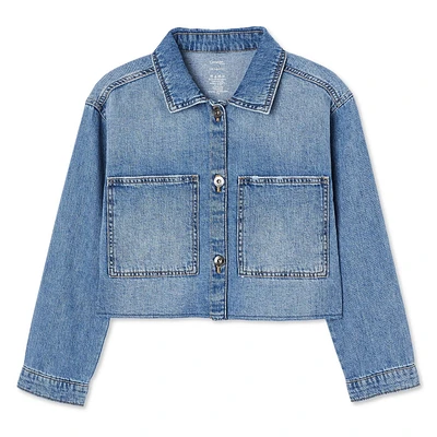 George Girls' Cropped Denim Jacket, Sizes 4-16