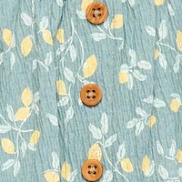 modern moments™ by Gerber® - Long Leg Flutter Sleeve Romper - Teal Lemon Vine, Sizes: 0 to 24 months