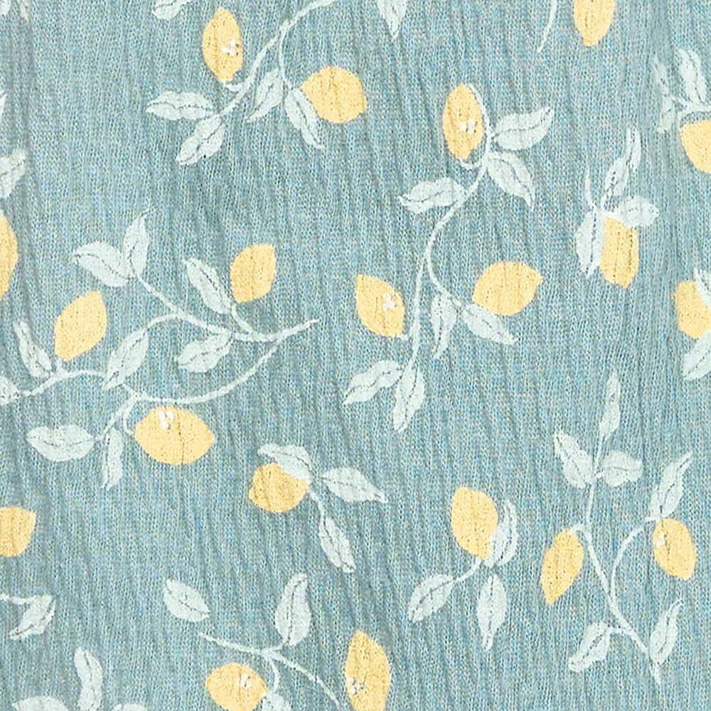 modern moments™ by Gerber® - Long Leg Flutter Sleeve Romper - Teal Lemon Vine, Sizes: 0 to 24 months
