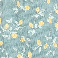 modern moments™ by Gerber® - Long Leg Flutter Sleeve Romper - Teal Lemon Vine, Sizes: 0 to 24 months