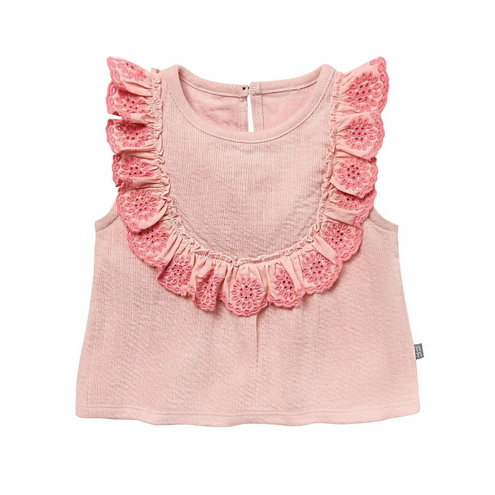modern moments™ by Gerber®™ - Eyelet Ruffle Top + Shorts Set - Rose, Sizes: 12 months to 5T