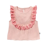 modern moments™ by Gerber®™ - Eyelet Ruffle Top + Shorts Set - Rose, Sizes: 12 months to 5T