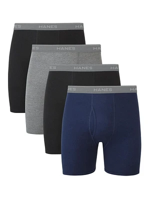 Caleçons boxeurs Hanes Comfortsoft sans étiquette pour hommes, extensibles, coupe moderne, frais et respirants paquet de 4