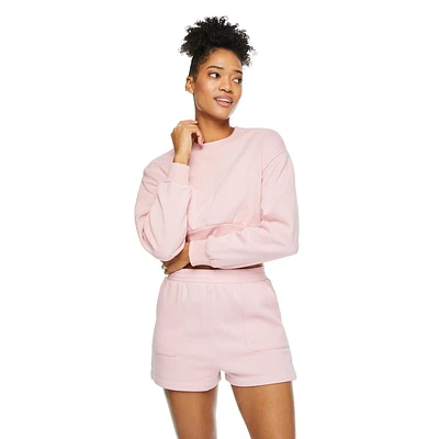 Chandail en molleton écourté No Boundaries pour femmes Tailles TP–TTG
