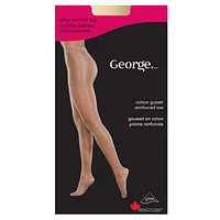 Bas-culotte avec culotte satinée amincissante George pour femmes