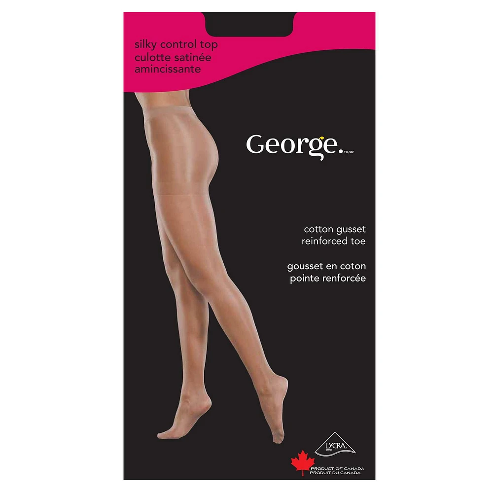 Bas-culotte avec culotte satinée amincissante George pour femmes