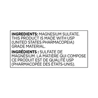 Sel d’Epsom Sulfate de magnésium USP Equate 1,8 kg