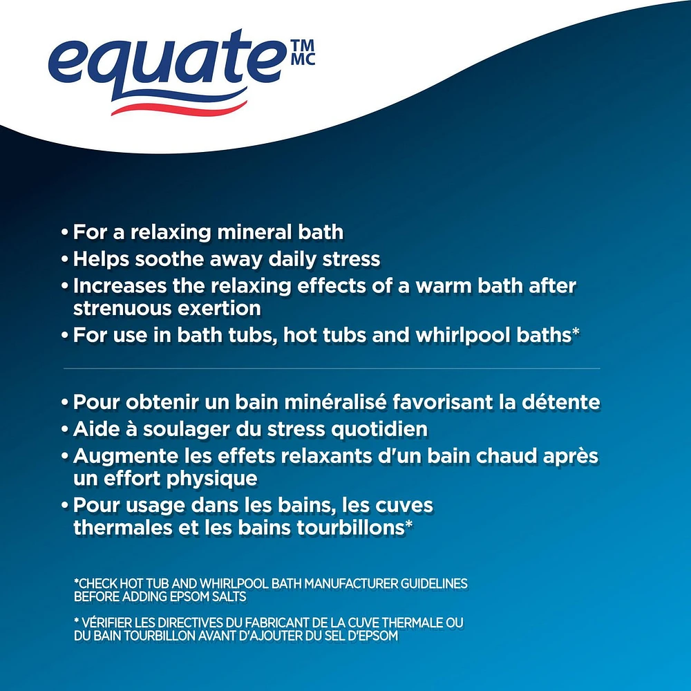 Sel d’Epsom Sulfate de magnésium USP Equate 1,8 kg