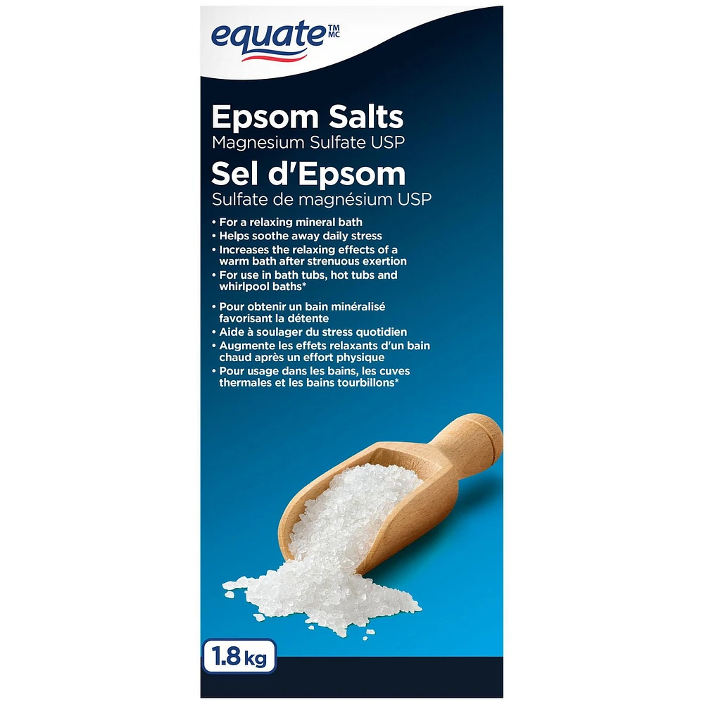 Sel d’Epsom Sulfate de magnésium USP Equate 1,8 kg