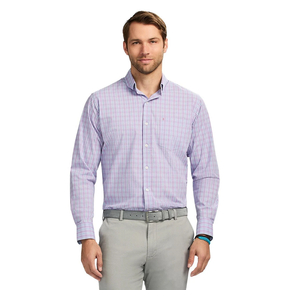 IZOD L/S Performance Plaid Woven Shirt