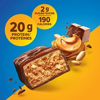 CHOCOLATE PEANUT BUTTER, 20 g of protein, gluten free, 12 X 50 g bars, New Look! Pure Protein bars feature the winning combination of high protein and great taste.