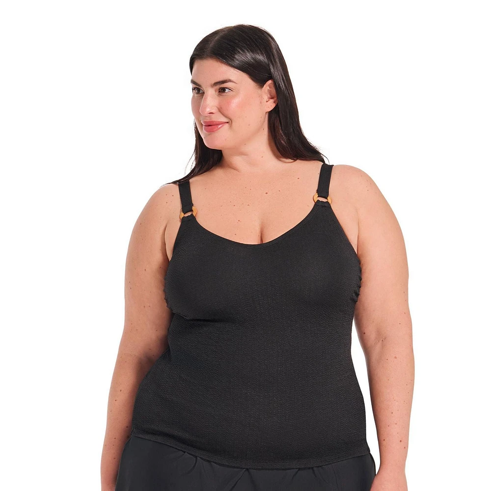 Krista Plus Haut de maillot bain texturé tankini à encolure dégagée pour femme