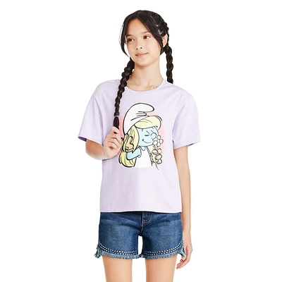 T-shirt avec imprimé graphique Les schtroumpfs pour filles