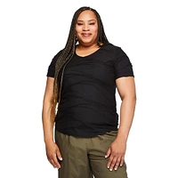 Iyla Women's Plus Short Sleeve Ripple Tee, Sizes 1X-4X