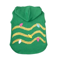 Vibrant Life Green Holiday Christmas Tree Pet Hoodie - Dog and Cat Hoodie