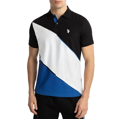 U.S. Polo Assn. Polo Piqué Performance Color Block Pour Hommes Polo Piqué Performance Color Block Pour Hommes