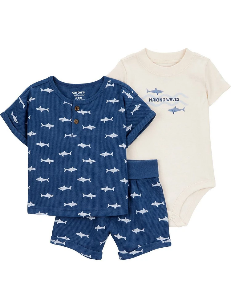 Carter's Child of Mine Ensemble de couvre-couches requin bleu pour bébé garçon