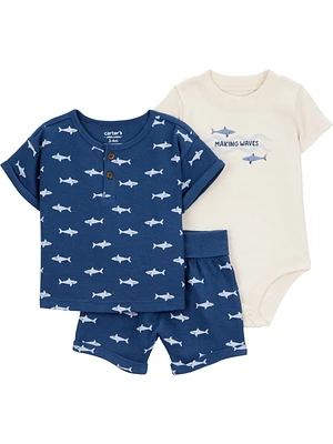 Carter's Child of Mine Ensemble de couvre-couches requin bleu pour bébé garçon