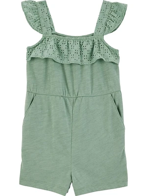 Carter's Child of Mine Barboteuse à œillets olive pour petites filles Tailles 2T-5T
