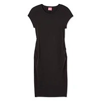 Paisley Sky Maternity Short Sleeve Side Ruched Bodycon Dress