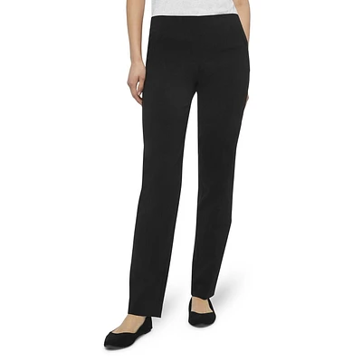 Pantalon habillé enfilable et confortable à jambes droites en bengaline de George pour dames