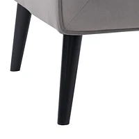 CorLiving Isla Velvet Upholstered Modern Indoor Accent Chair with Tapered Wooden Legs