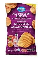 Great Value All Dressed Rippled Flavoured Potato Chips, 200 g