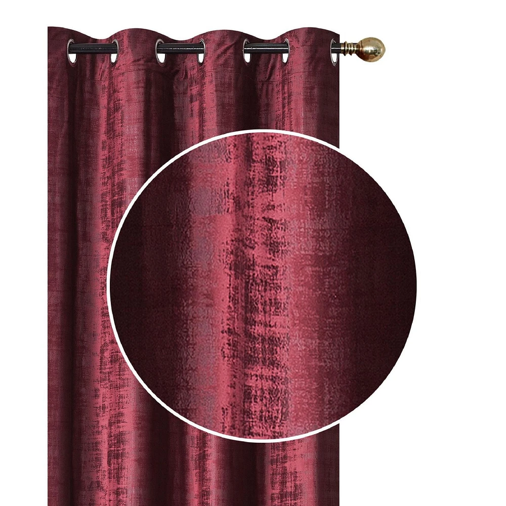 Embossed Rubber Panel & Grommets Burgundy - Set of 2