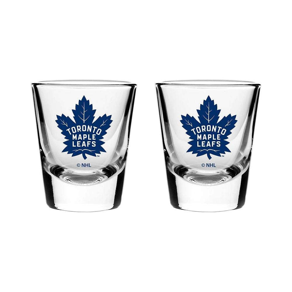 OFFICIALLY LICENSED NHL 2-PACK SHOT GLASS TORONTO MAPLE LEAFS