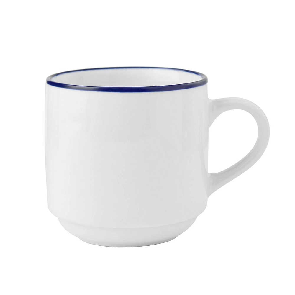 Mainstays Blue Rim Stoneware Mug, MS BLUE RIM MUG / D 8.6cm