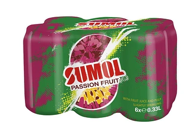 Sumol Passionfruit Can, sell quantity case 6x330ml