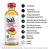 Bai Infusion antioxydante à faible teneur en calories, mangue du Malawi, 530 ml 530 ml