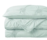 Ensemble de housse de couette de luxe à fleurs froncées de haute qualité