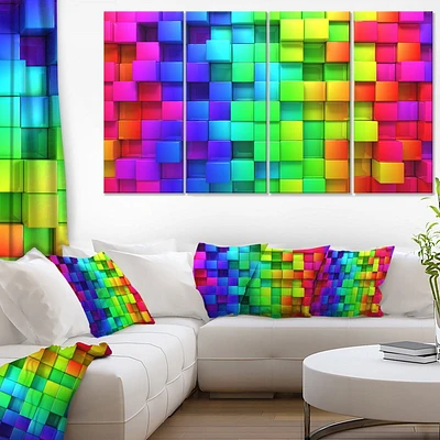 Impression sur toile « arc-en-ciel de boîtes colorées » Design Art