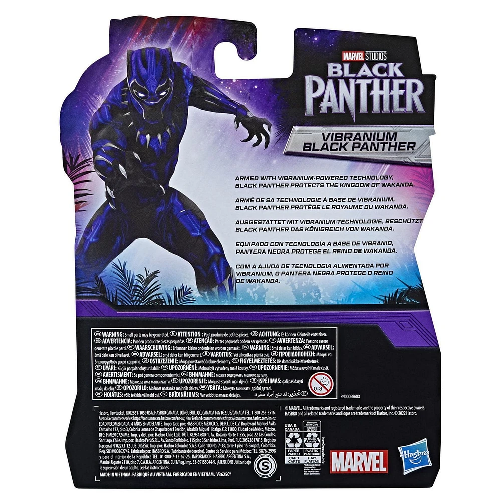 Marvel Black Panther Marvel Studios Legacy Collection Vibranium Black Panther Toy, 6-Inch-Scale Figure for Ages 4 and Up