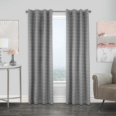Loft Living Morice Textured Total Blackout Grommet Single Curtain Panel 52" x 63" in Grey