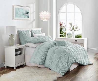 Ensemble de housse de couette de luxe à fleurs froncées de haute qualité