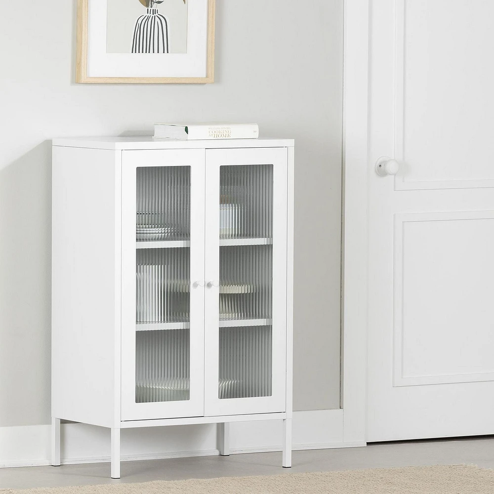 Storage Cabinet with Glass Doors from the collection Eddison South Shore