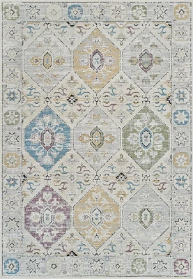 Rug Branch Nomad Vintage Indoor Area Rug, Beige Grey, Boho - Living Room, Bedroom, Dining Room, and Kitchen