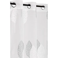 Safdie & Co. Curtain Panel Embroidered Double Leaf 84L Glacier Grey White