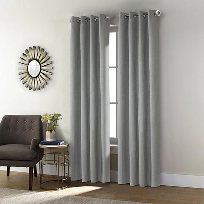 Liama pair de rideaux à oeillets 100% opaques par Thermaplus - 52 po x 63 po, gris