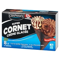 Chapman's Super French Vanilla & Dark Chocolate Ice Cream Cone in a Box 8 x 120 ml