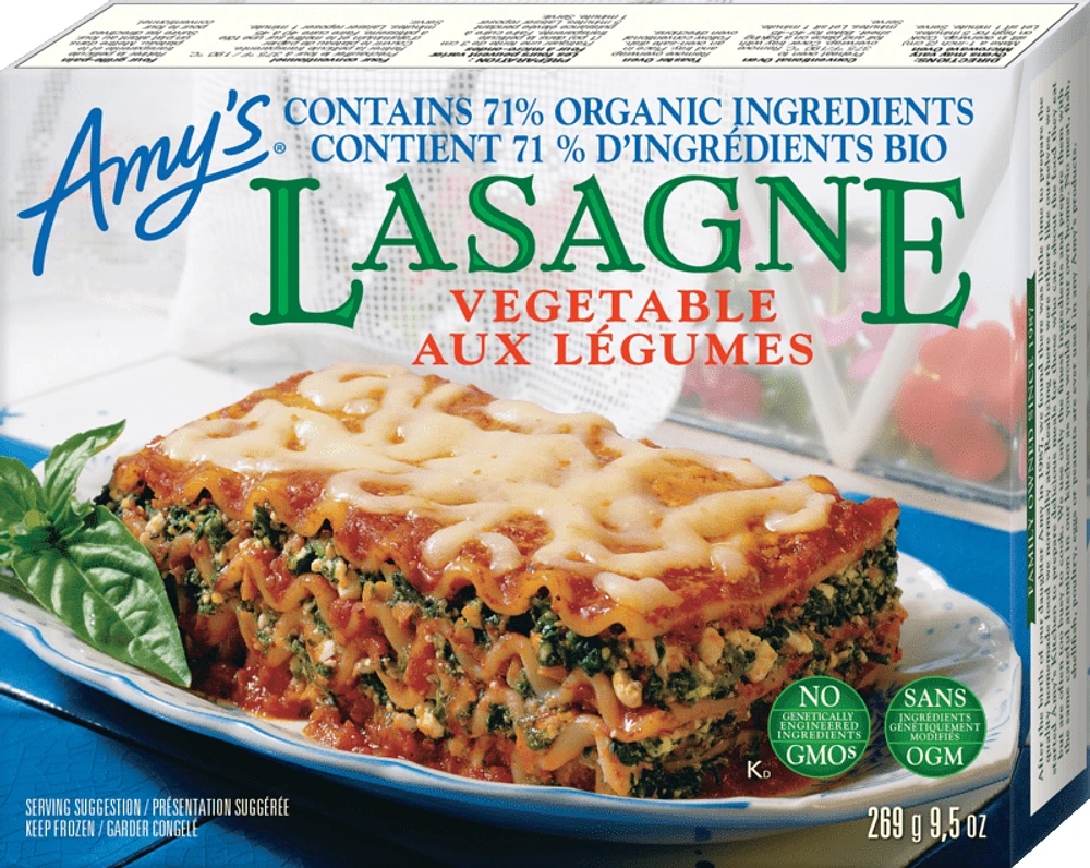 Amy's Kitchen Lasagne Vegetable Aux Légumes