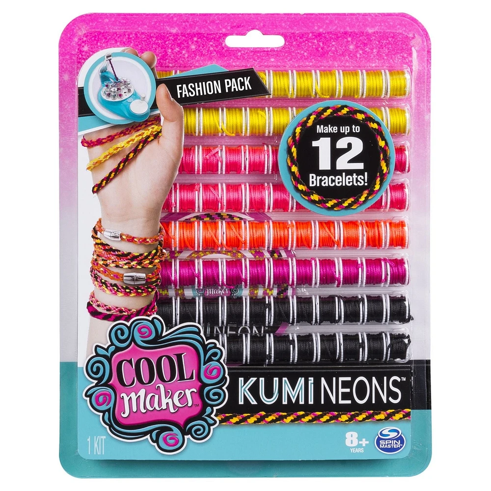 Cool Maker – Coffret de mode KumiNeons, fabrique jusqu'à 12 bracelets avec la machine Cool Maker KumiKreator, à partir de 8 ans