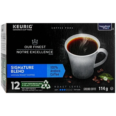 Our Finest Signature Blend Ground Coffee, 12 K-Cup® pods, 114 g